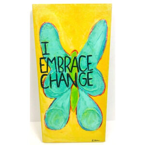 Creative Co-Op Kellie Montana Painting Embrace Change Painted Canvas Print 14"